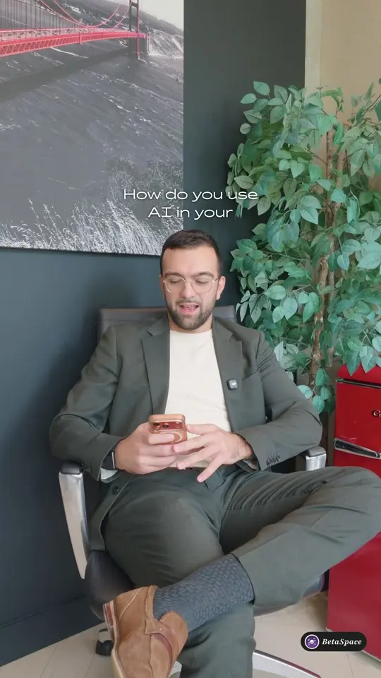 Cover image of @savvy.realestate's TikTok: the agent in a suit sitting in an office chair, looking at his phone, with the text 'How do you use AI in your'.